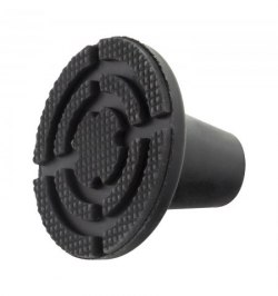 Taco Goma Baston Negro Tubo Ø 19 mm. / Base Ø 85 mm. Tipo Ventosa Bolsa 5 Unidades