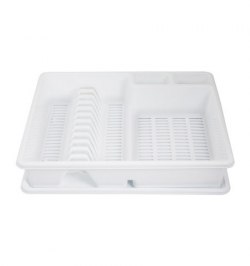Escurre Platos Rectangular Con Bandeja Anti Goteo Plástico 49x39x10 (Alt.) cm.
