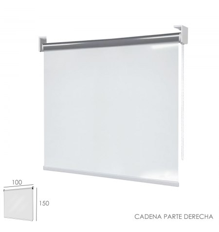 Mampara Cortina Enrollable PVC Transparente, Medidas 100 x 150 cm. Cadena Lado Derecho