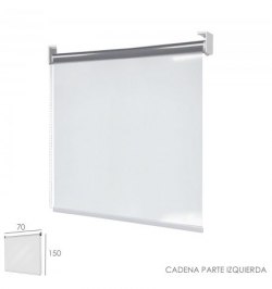 Mampara Cortina Enrollable PVC Transparente, Medidas 70 x 150 cm. Cadena Lado Izquierdo
