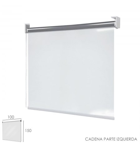Mampara Cortina Enrollable PVC Transparente, Medidas 100 x 150 cm. Cadena Lado Izquierdo