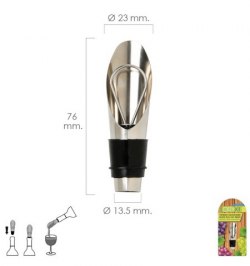 Vertedor Escanciador Vino Acero Inoxidable Con Tapon