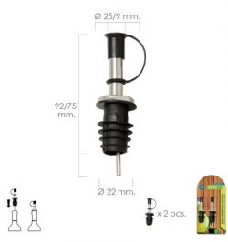 Tapon Vertedor Inoxidable Con Tapadera (2 Unidades)
