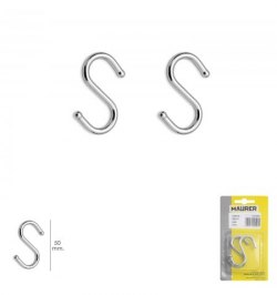 Gancho "S" 50 mm Cromado (Blister 2 piezas) Uso Domestico