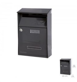 Buzon Maurer Exterior 22 x 33 x 11 (alt) cm. Color Gris Oscuro