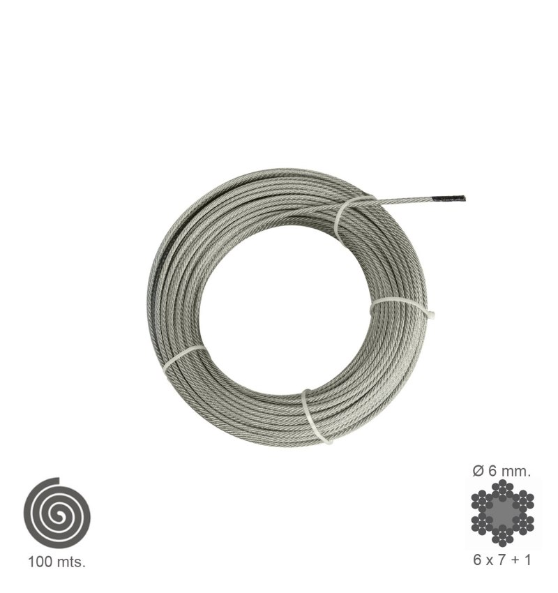 Cable Galvanizado   6  mm. (Rollo 100 Metros) No Elevacion