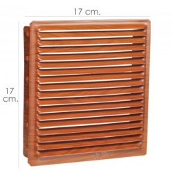 Rejilla Ventilación Empotrar  17x17 cm. Aluminio Madera