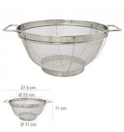 Escurridor Malla Acero Inoxidable Con Asas Ø 22 cm.