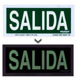 Cartel / Señal Fluorescente Salida 22x10 cm.