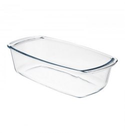 Fuente Cristal Para Horno, 1.5 Litros, Molde Especial Reposteria, 27x14x7 cm.