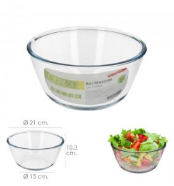 Bol De Cristal, Ideal Para Mezclas. Capacidad  2 Litros.