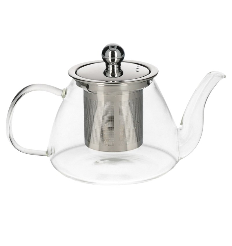 Tetera Infusiones De Cristal 500 ml. Con Filtro Infusor De Acero Inoxidable