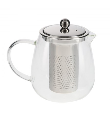Tetera Infusiones De Cristal 750 ml. Con Filtro Infusor De Acero Inoxidable
