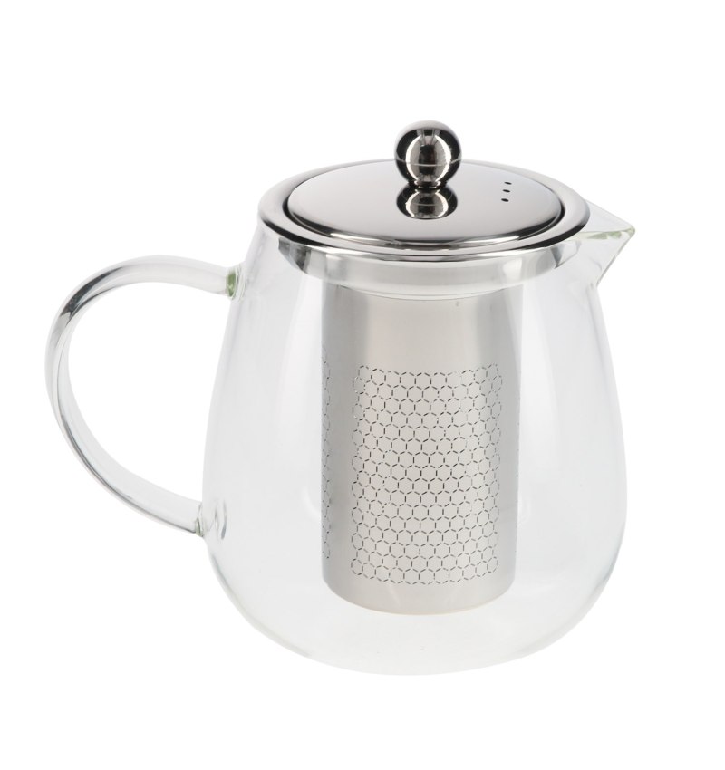 Tetera Infusiones De Cristal 750 ml. Con Filtro Infusor De Acero Inoxidable