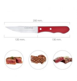 Cuchillo Chuleton Extra 13 cm. Mango Color Rojo