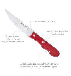 Cuchillo Chuleton Extra 13 cm. Mango Color Rojo