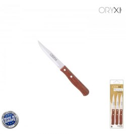 Cuchillo Montana Patatero Hoja Acero Inoxidable 9 cm. Mango madera (Blister 3 piezas)
