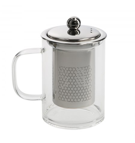 Taza Infusiones De Cristal 350 ml. Con Filtro Infusor De Acero Inoxidable