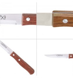 Cuchillo Montana Patatero Hoja Acero Inoxidable 9 cm. Mango madera (Blister 3 piezas)