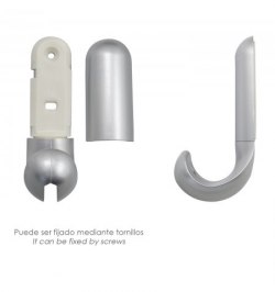 Colgador Adhesivo / Atornillable Plateado Mate Colgador Adhesivo / Atornillable Plateado Mate