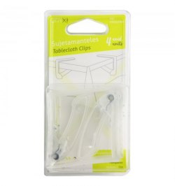 Sujeta Manteles Transparentes Con Muelle Extrafuerte 4 Piezas