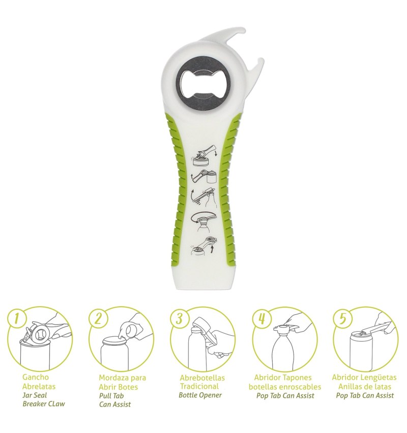 Abre Latas /  Botellas / Botes Multifunción 5 en 1