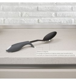 Cuchara Servir Cocina Nylon Con Mango Antigotas Engomado 32,5x6cm