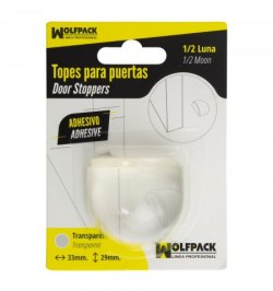 Tope Puerta Adhesivo Transparente Media Luna