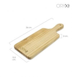 Tabla Cortar Madera De Pino Rectangular 25x14x2 cm. Con Mango