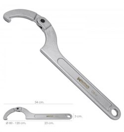 Llave De Gancho Articulada Para Tuberias Ø 80 a 120 mm.