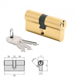 Cilindro CVL 5990 26x26 / Laton Pulido Leva Corta