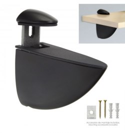 Soporte Pelicano Regulable Para Estante 1 / 35 mm. Negro  (1 Pieza)