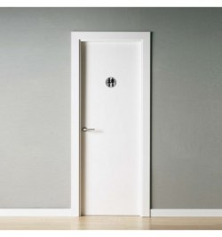 Placa Adhesiva Baño "Mujer / Hombre" Acero Inoxidable Ø 7 cm.