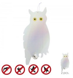 Buho Espantapajaros Reflectante Para Colgar Con 2 Cascabeles (2 Piezas)