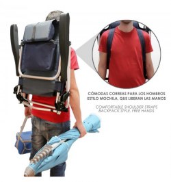 Silla Playa Tipo Mochila Con Bosillo Termico Muy Ligera Realizada En Nylon Alta Calidad y Aluminio