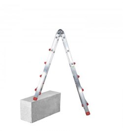 Escalera Telescópica Aluminio  3+3 Peldaños Perfil 67 mm.