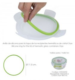 Anillo Silicona Para Recipiente Hermetico Cristal Redondo  400 ml.