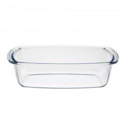Fuente Cristal Para Horno, 1.5 Litros, Molde Especial Reposteria, 27x14x7 cm.