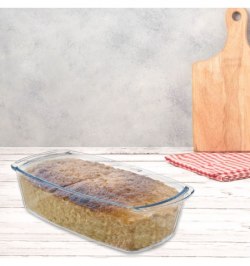 Fuente Cristal Para Horno, 1.5 Litros, Molde Especial Reposteria, 27x14x7 cm.