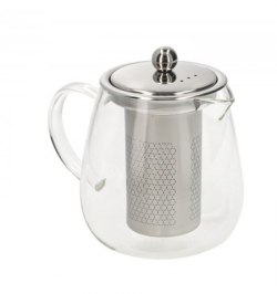 Tetera Infusiones De Cristal 750 ml. Con Filtro Infusor De Acero Inoxidable