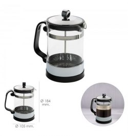 Cafetera Francesa De Cristal Y Acero Inoxidable, Con Embolo,  Capacidad De 800 ml