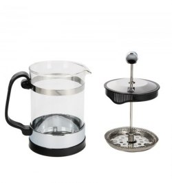 Cafetera Francesa De Cristal Y Acero Inoxidable, Con Embolo,  Capacidad De 800 ml