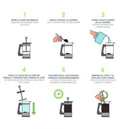 Cafetera Francesa De Cristal Y Acero Inoxidable, Con Embolo,  Capacidad De 800 ml