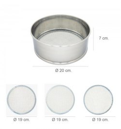 Harinero Tamizador Acero inoxidable Ø 20 cm. Con 3 Mallas Intercambiables