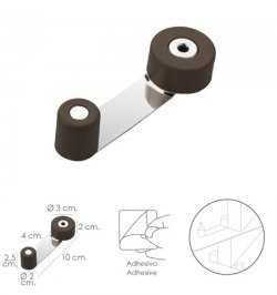 Tope Puerta Con Retenedor Metalico / Goma Marron