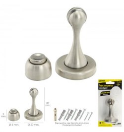 Tope Puerta Retenedor Magnetico Extrafuerte Acero Inoxidable Para Pared y Suelo