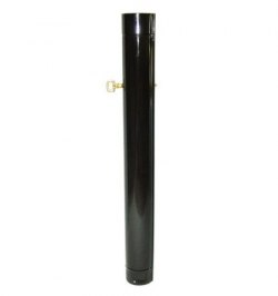 Wolfpack Tubo de Estufa Acero Vitrificado Negro Ø 110 mm. Con llave Estufas de Leña, Chimenea, Alta resistencia, Color Negro