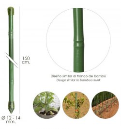Tutor Varilla Bambú Plastificado Ø 12  - 14 mm. x   150 cm. (Paquete 10 Unidades)