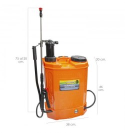Sulfatadora Electrica A Bateria Doble Uso Bateria o Manual, Con Bateria Recargable 12 V / 8 Amperios