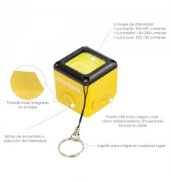 Linterna Led Recargable Con Iman 300 Lumenes Minicubo Recargable / Powerbank